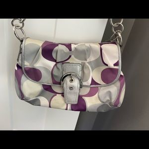 Coach shoulder bag cloth with silver accents